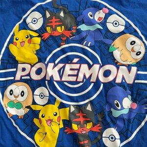 Pokemon Kids Shirt - Blue with Multicolor Characters size 2XL Boys